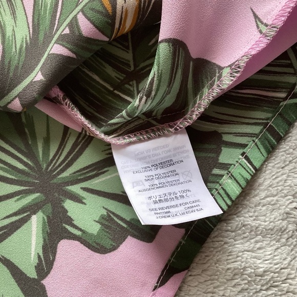 J. Crew Factory Island Floral Printed Tie Cold Shoulder Resort Top Blouse Sz 2 - Picture 10 of 13